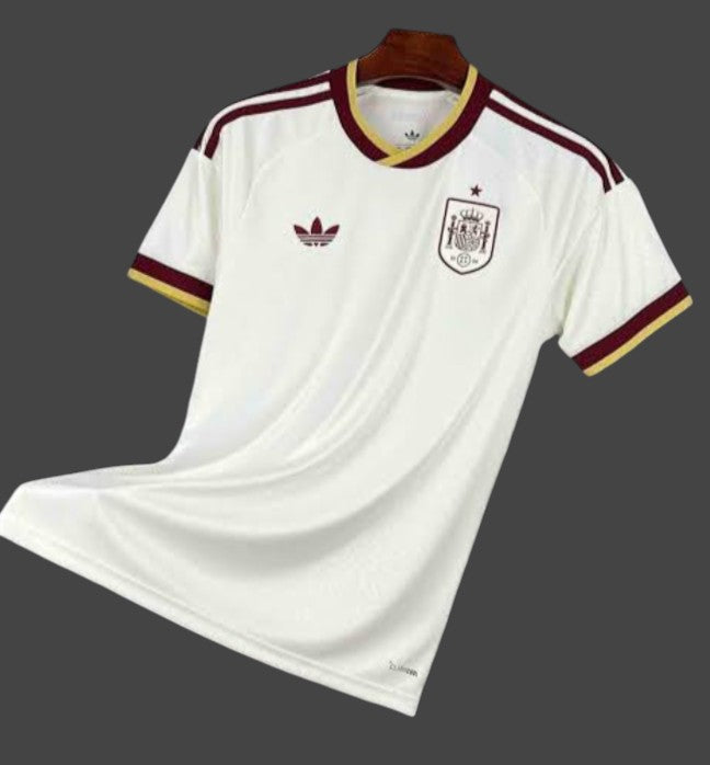Camiseta de visitante España Adidas Originals de My Store 3 en color blanco con detalles granates y dorados